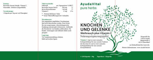 Knochen und Gelenke Weihrauch plus Vitamin C - Pure Herbs - Image 2