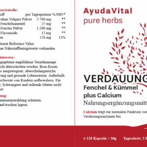 Verdauung Fenchel & Kümmel plus Calcium -  Pure Herbs