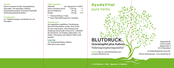 Blutdruck Granatapfel plus Kalium* - Pure Herbs