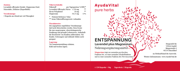 Entspannung Lavendel plus Magnesium - Pure Herbs – Bild 3