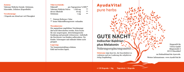Gute Nacht Indischer Baldrian plus Melatonin* - Pure Herbs – Bild 3