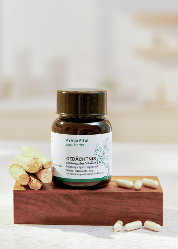 Gedächtnis Ginseng plus Vitamin B3* - Pure Herbs – Bild 2