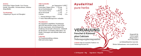 Verdauung Fenchel & Kümmel plus Calcium -  Pure Herbs – Bild 2